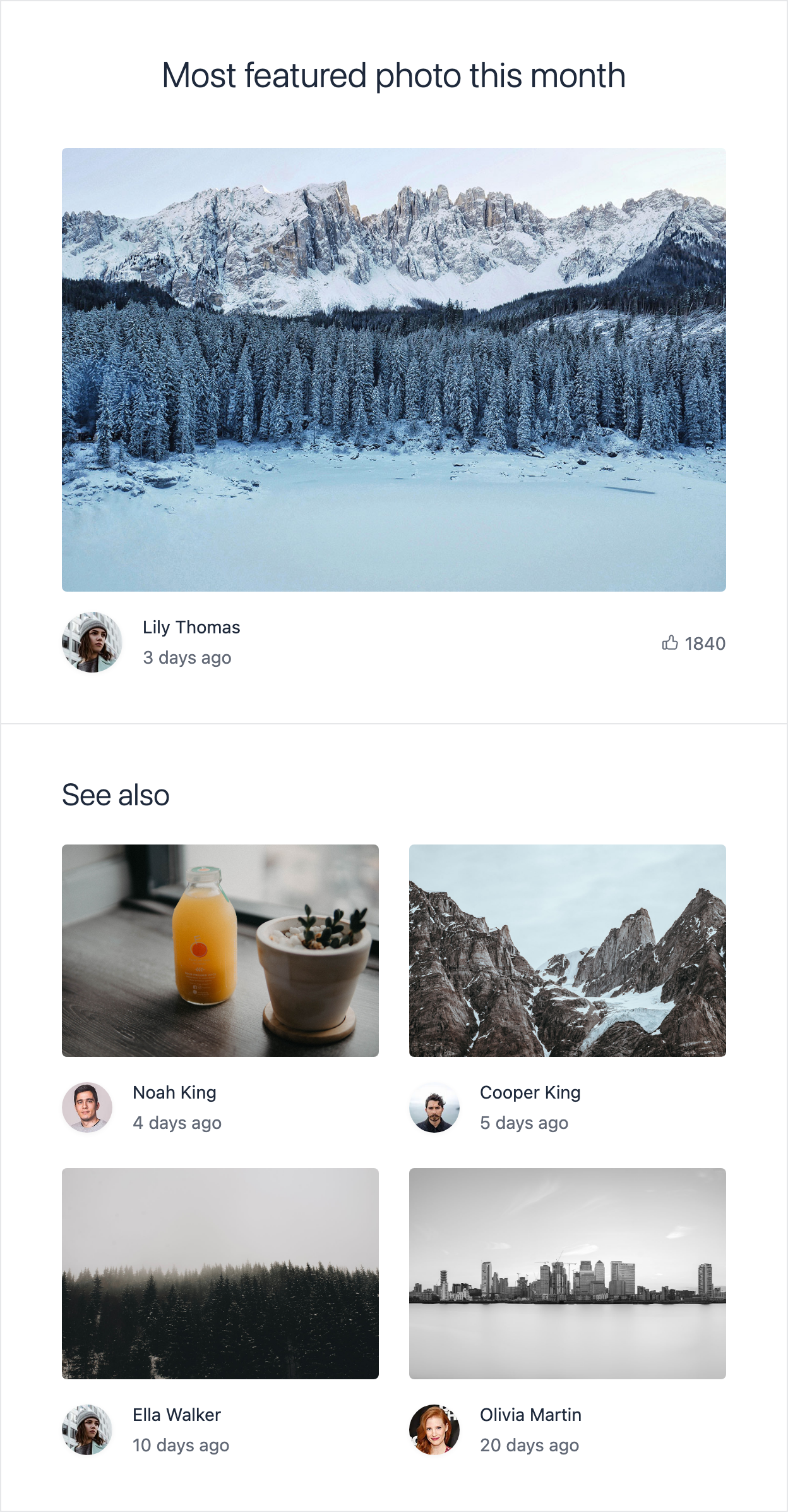 Email template with the featured photo