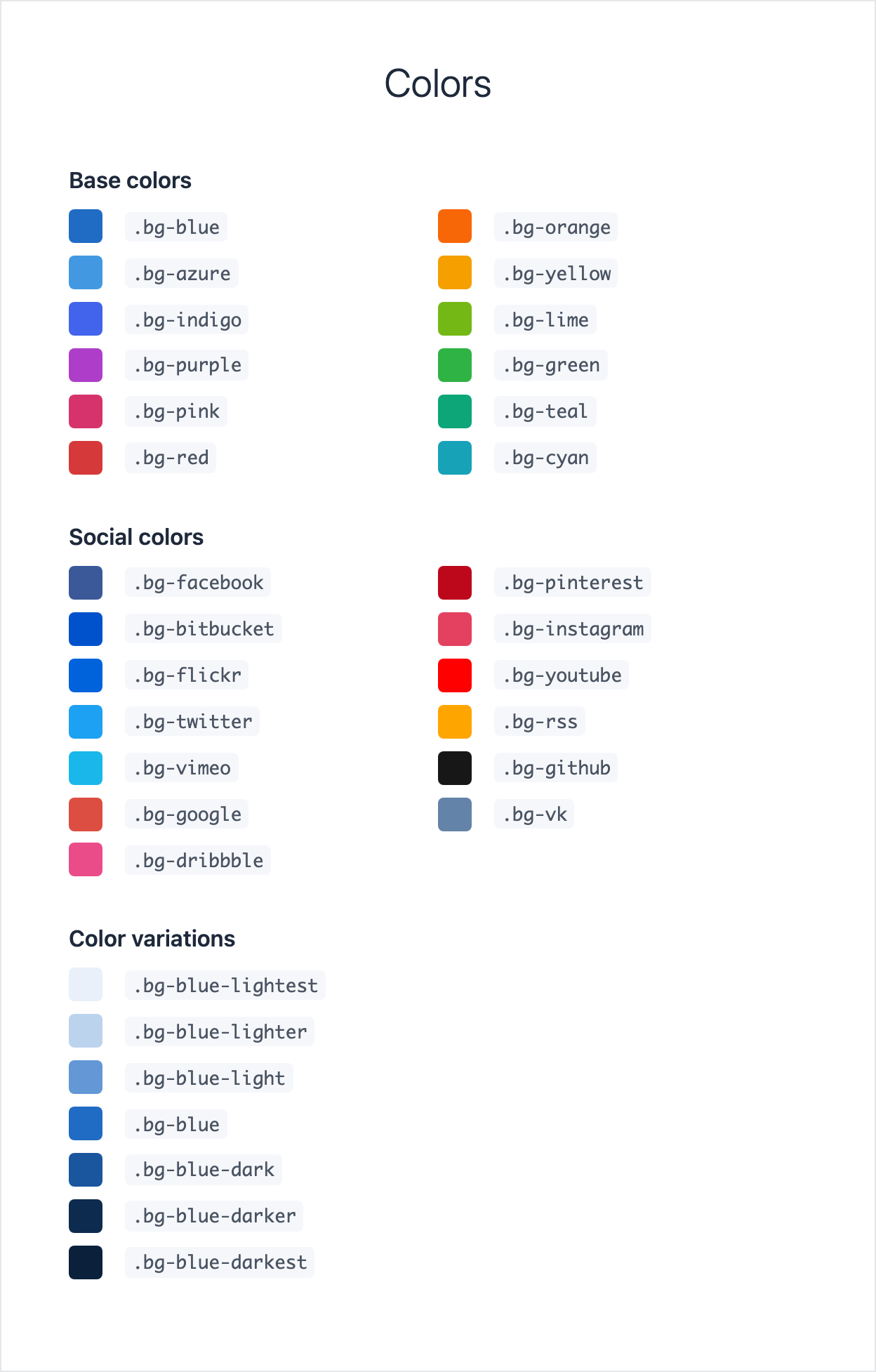 Email template with available colors