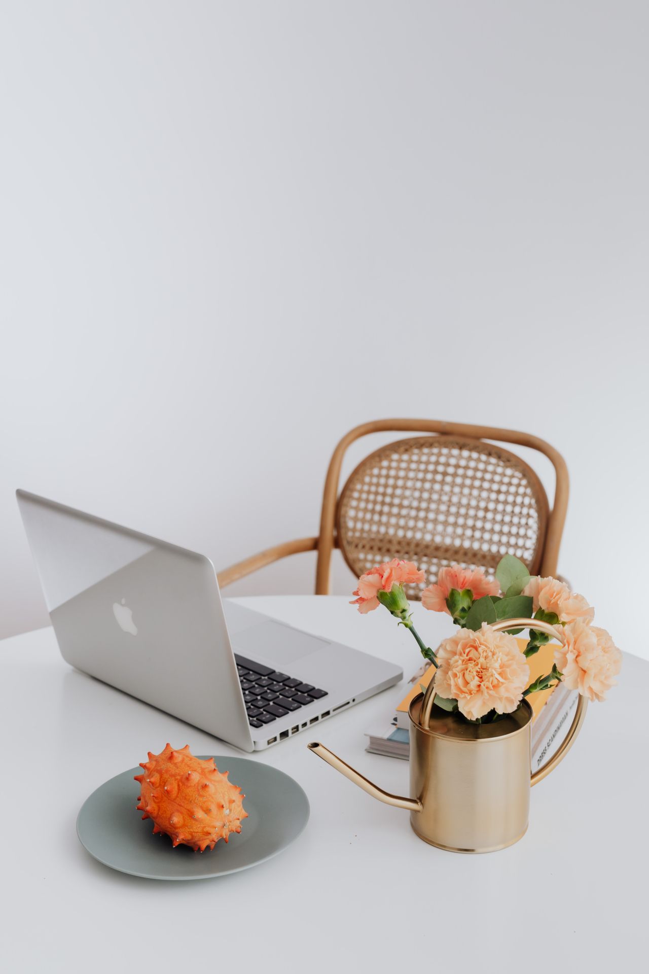 A woman working on a laptop